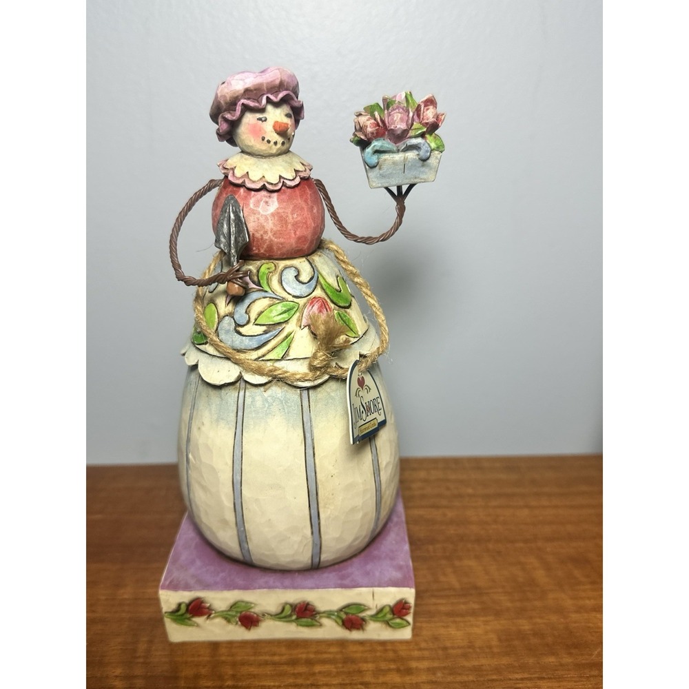 Jim Shore Winter Blossoms 2008 Heartwood Creek 4010358 Snowman Gardener Figurine